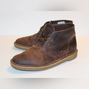 Mens Clarks Round Toe Boots Size 8.5
